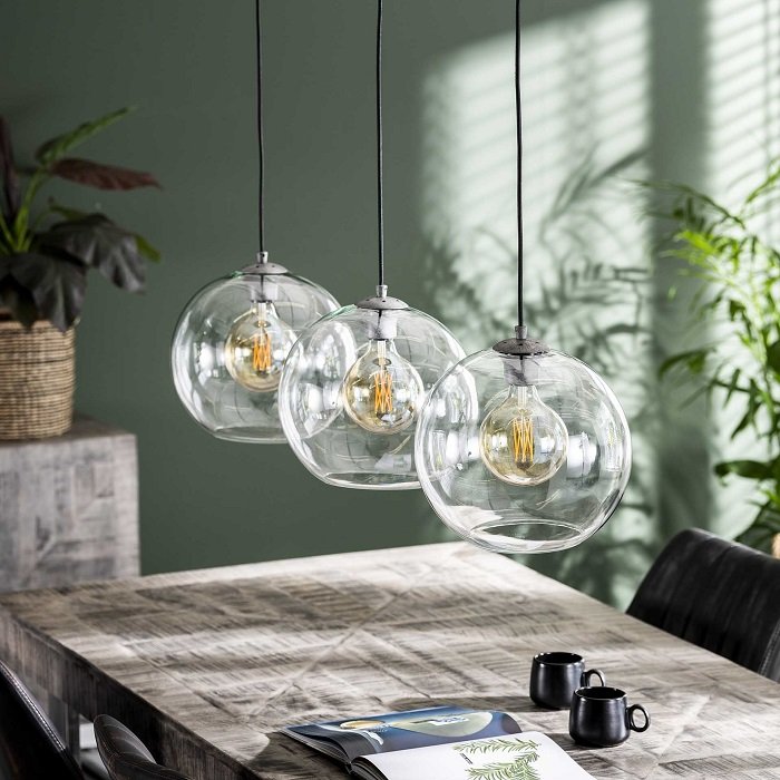 Sphere Loftlampe med tre lampeskærme i glas Loftlamper pendler