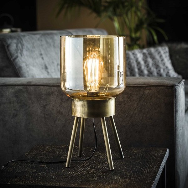 Ambro Flot bordlampe med ravfarvet glas Ambro Flot bordlampe med ravfarvet glas